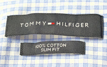 Load image into Gallery viewer, Tommy Hilfiger Mens Blue White Cotton Long Sleeve Dress Shirt Size 15 1/2
