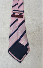 Load image into Gallery viewer, Altea Milano Mens Pink Blue Striped Silk Adjustable Long Formal Designer Tie
