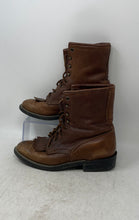 Load image into Gallery viewer, Laredo Womens Kiltie Brown Leather Round Toe Lace-Up Roper Combat Boots Sz 8.5M
