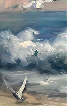Load image into Gallery viewer, Ocean Beach Scene Silhouette Of Woman Framed Wall Decorative Art Painting
