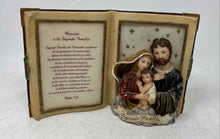 Load image into Gallery viewer, Montefiori Collection Sagrada Familia Spiritual Quote Book Holy Family Figurine
