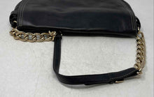 Load image into Gallery viewer, Isaac Mizrahi Live Womens Black Leather Single Chain Strap Flap Shoulder Bag
