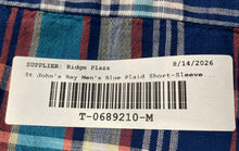 Load image into Gallery viewer, St. John's Bay Mens Blue Plaid Cotton Short Sleeve Button-Up Shirt Size 2XLT
