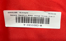 Load image into Gallery viewer, Banana Republic Womens Orange Cap Sleeve V-Neck Blouse Top Size Small
