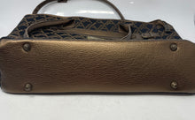 Load image into Gallery viewer, Adrienne Vittadini Womens Black Brown Signature Print Double Handle Tote Bag
