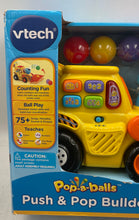 Load image into Gallery viewer, VTech Yellow Pop-A-Balls 75+ Songs Push Pop Bulldozer Toy 12-36 Months With Box
