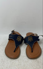 Load image into Gallery viewer, Tommy Hilfiger Womens Brown Navy Blue Block Thong Sandals Size 7
