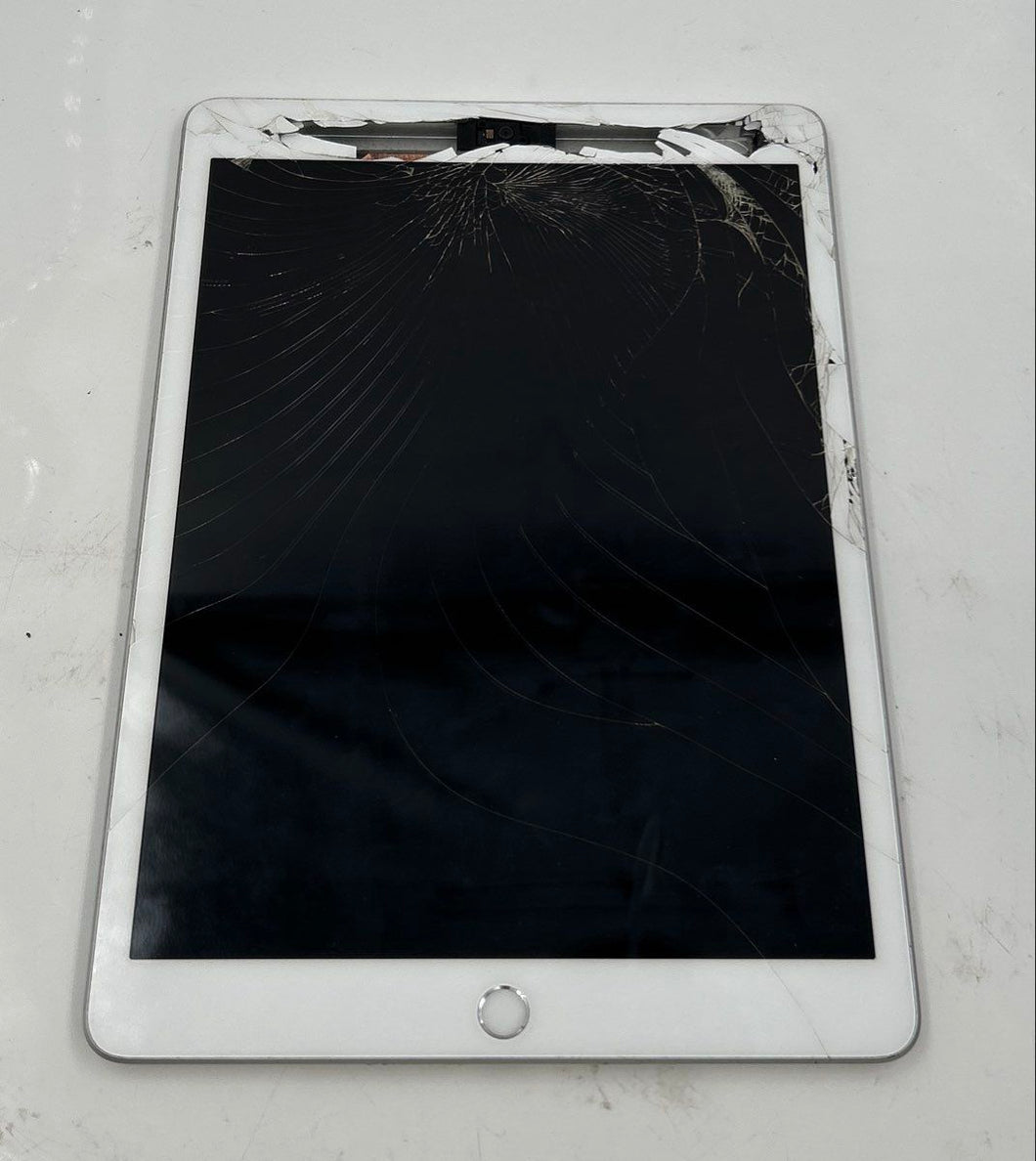 Apple iPad A2270 Silver Tablet Damaged Screen Nonfunctional For Parts Or Repair