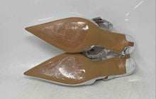 Load image into Gallery viewer, Mango MNG Womens Silver Leather Rhinestone Pointed Toe Mule Heels Size 38
