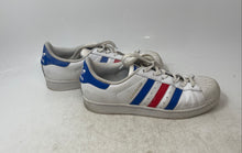 Load image into Gallery viewer, Adidas Mens Superstar White Blue Red Leather Lace-Up Sneakers Shoes Size 7
