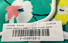 Load image into Gallery viewer, Banana Republic Womens Green Floral V-Neck Asymmetrical A-Line Dress Size 4
