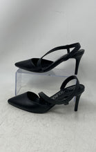 Load image into Gallery viewer, Calvin Klein Womens Greer Black Leather Pointed Toe Slingback Heels Size 8M

