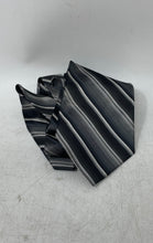Load image into Gallery viewer, Pierre Cardin Mens Gray Striped Silk Adjustable Formal Pointed Tie One Size
