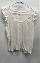 Load image into Gallery viewer, Old Navy Womens White Ribbed Short Flutter Sleeve Scoop Neck Blouse Top Size XXL

