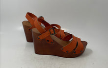 Load image into Gallery viewer, Madden Girl Womens Orange Leather Adjustable Ankle Strap Platform Sandals Sz 5/5
