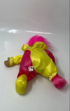 Load image into Gallery viewer, Russ Berrie Pink Yellow Brown Eyes Collectible Clown Jester Plush Troll Doll
