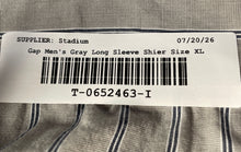 Load image into Gallery viewer, Gap Mens Gray Striped Print Cotton Long Sleeve Button-Up Shirt Size XL
