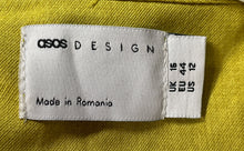 Load image into Gallery viewer, Asos Design Womens Yellow Short Sleeve Belted One-Piece Jumpsuit Size 12
