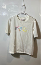 Load image into Gallery viewer, Fila Womens White Spell Out Logo Short Sleeve Crew Neck Pullover T-Shirt Size XL
