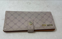 Load image into Gallery viewer, Steve Madden Womens Beige Monogram Print ID Window Card Holder Bifold Wallet
