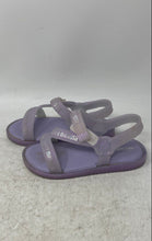 Load image into Gallery viewer, Mini Melissa Girls Stripes M Lover Purple Open Toe Strappy Sandals Size 11
