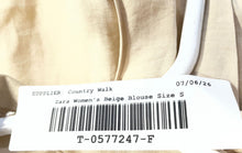 Load image into Gallery viewer, Zara Womens Beige Long Sleeve Collared Dual Pockets Button-Up Shirt Size S
