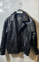 Load image into Gallery viewer, Navarre Leather Company Mens Black Long Sleeve Full-Zip Bomber Jacket Size Large
