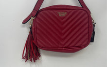 Load image into Gallery viewer, Victoria's Secret Womens Red Leather Tassel Adjustable Strap Crossbody Handbag
