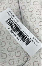 Load image into Gallery viewer, Guess Los Angeles Womens Beige And White Logo Print Leather Tote Handbag
