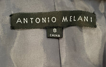 Load image into Gallery viewer, Antonio Melani Womens Gray Flap Pockets Notch Lapel Two-Button Blazer Size 8
