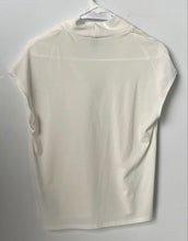 Load image into Gallery viewer, H&amp;M Womens White Short Cap Sleeve V-Neck Stretch Pullover Blouse Top Size S
