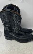 Load image into Gallery viewer, Mens Black Genuine Leather Oil Resistant Pull-On Cowboy Western Boots Size 12D
