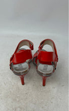 Load image into Gallery viewer, Michael Kors Womens Lani Red Silver Stiletto Ankle Strap Heels Size 6
