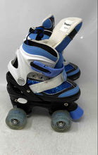Load image into Gallery viewer, Truwheelz Kids Blue Glitter Adjustable Quad Roller Skates Size Medium
