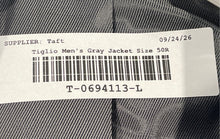 Load image into Gallery viewer, Tiglio Mens Gray Wool Long Sleeve Single-Breasted Blazer Size 50R
