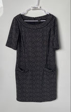 Load image into Gallery viewer, White House Black Market Womens Black &amp; White Speckled Sheath Dress Size 12
