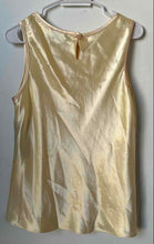 Load image into Gallery viewer, Jones New York Womens Gold Sleeveless Collarless Back Button Tank Top Size L
