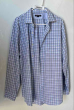 Load image into Gallery viewer, Banana Republic Mens Blue White Plaid Long Sleeve Button-Up Shirt Size XL

