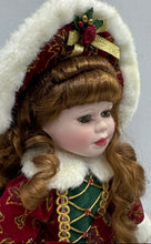 Load image into Gallery viewer, Victorian Holiday Outfit Curly Hair 18 Inch Collectible Porcelain Doll
