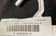 Load image into Gallery viewer, Ann Taylor Womens Black Flat Front Mid-Rise Straight Leg Dress Pants Size 4P
