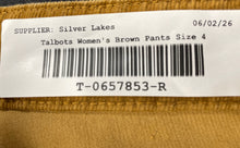 Load image into Gallery viewer, Talbots Womens Brown Corduroy Medium Wash Mid-Rise Straight Jeans Pants Size 4
