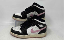 Load image into Gallery viewer, Nike Kids Air Jordan 1 Mid White Black Mid Top Lace-Up Sneaker Shoes Size 4Y

