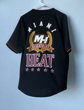 Load image into Gallery viewer, NBA Mens Black Miami Heat Short Sleeve Button Front Basketball Shirt Size Large
