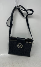 Load image into Gallery viewer, Michael Kors Womens Black Monogram Leather Shoulder Strap Crossbody Bag
