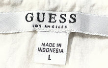 Load image into Gallery viewer, Guess Womens White Black Striped Sleeveless V-Neck Mini Dress Size Large
