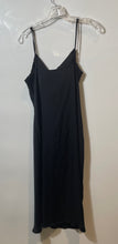 Load image into Gallery viewer, Zara Womens Black Sleeveless Spaghetti Strap Cowl Neck Midi Slip Dress Size M
