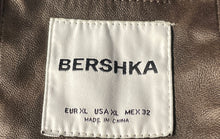 Load image into Gallery viewer, Bershka Mens Brown Faux Leather Long Sleeve Full-Zip Bomber Jacket Size XL
