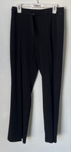 Load image into Gallery viewer, NYCC Womens Black Flat Front Straight Leg Belted Casual Trouser Pants Size 8
