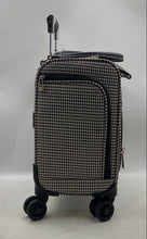 Load image into Gallery viewer, London Fog Unisex Black White Houndstooth Print Retractable Handle Trolley Bag

