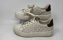 Load image into Gallery viewer, Michael Kors Womens Ivory Brown Signature Print Lace-Up Sneaker Shoes Size 7M
